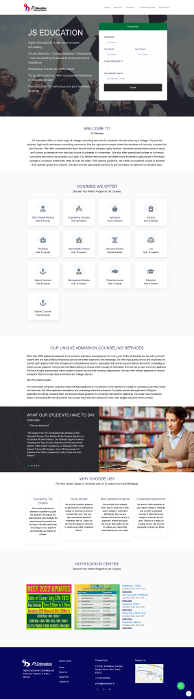 JS Education Previous Website Full Page Screenshot