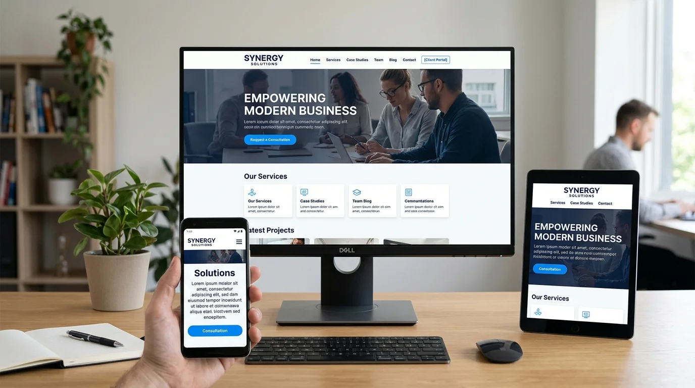 Commercial cleaning website design responsive mobile and desktop layout